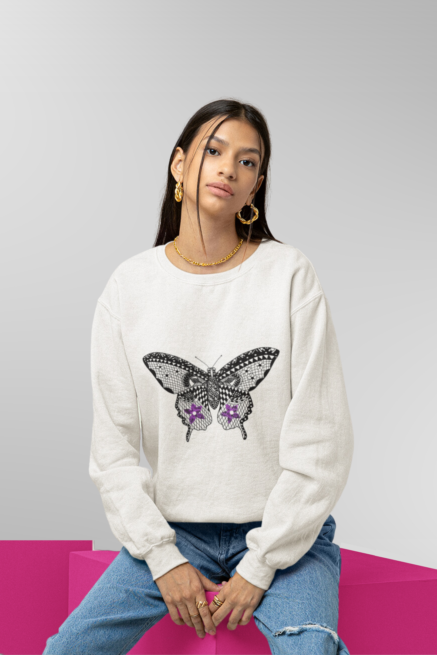 Zentangle Butterfly Sweatshirt
