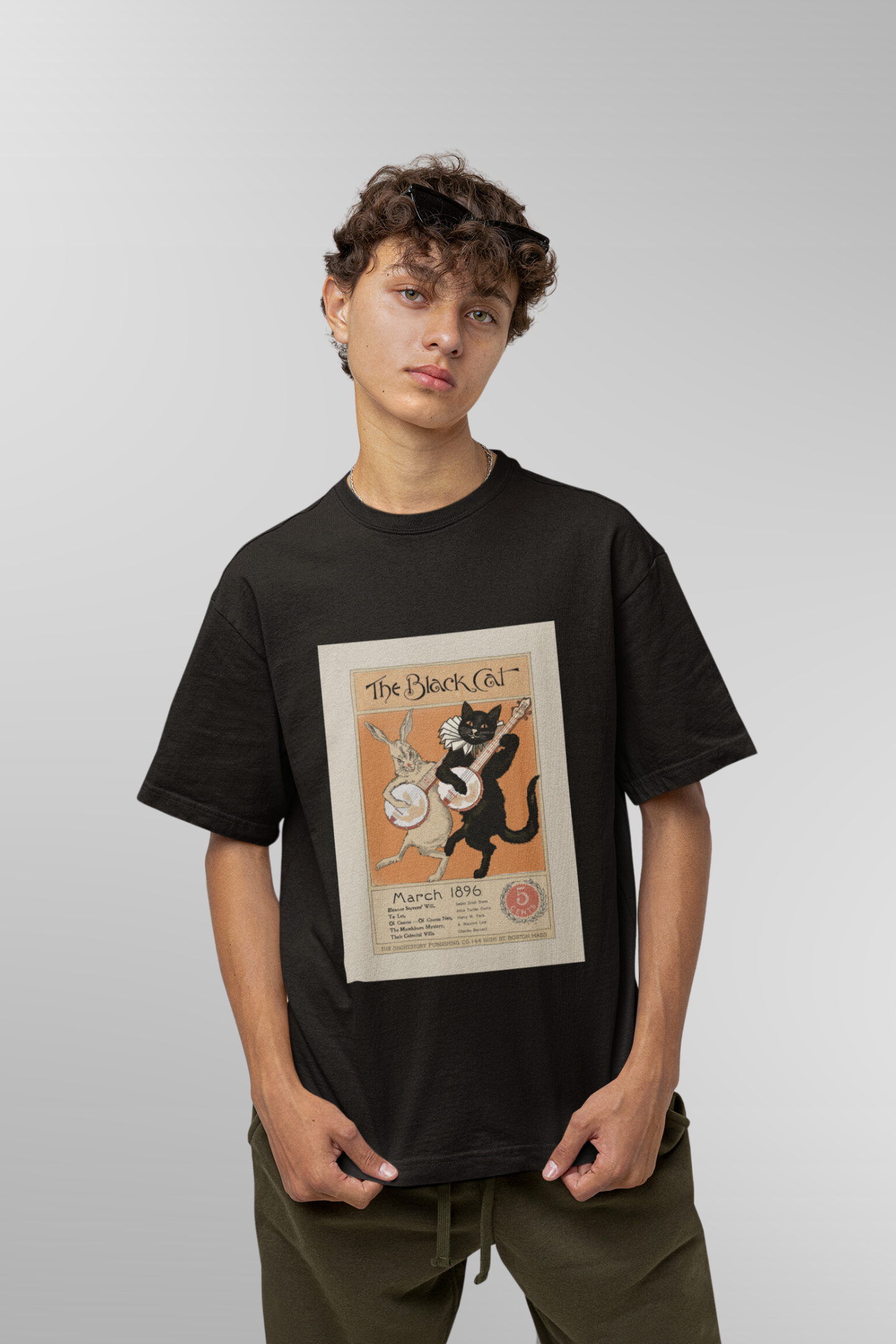 The Black Cat Book Cover T-shirt