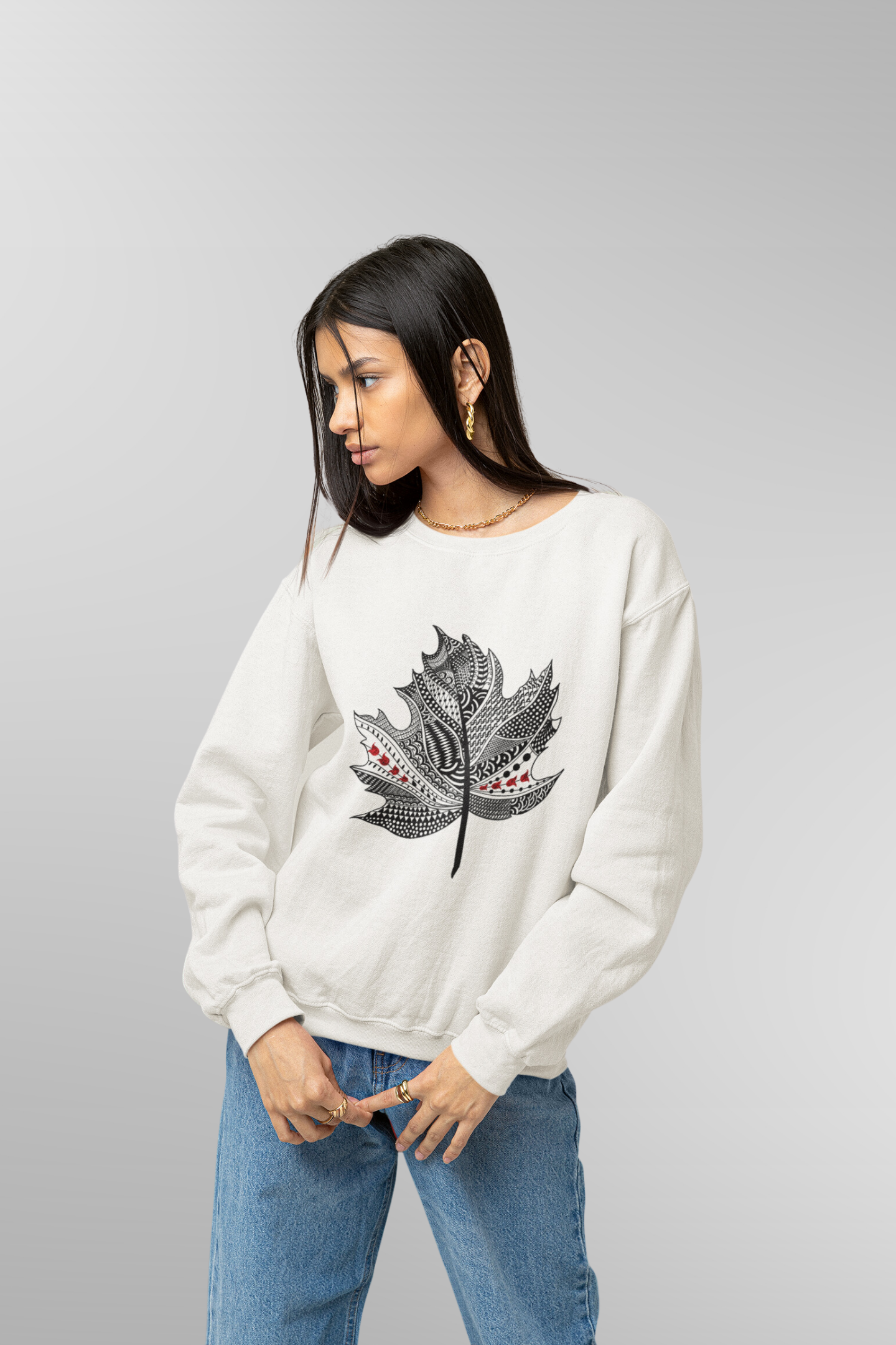 Zentangle Maple Leaf Sweatshirt